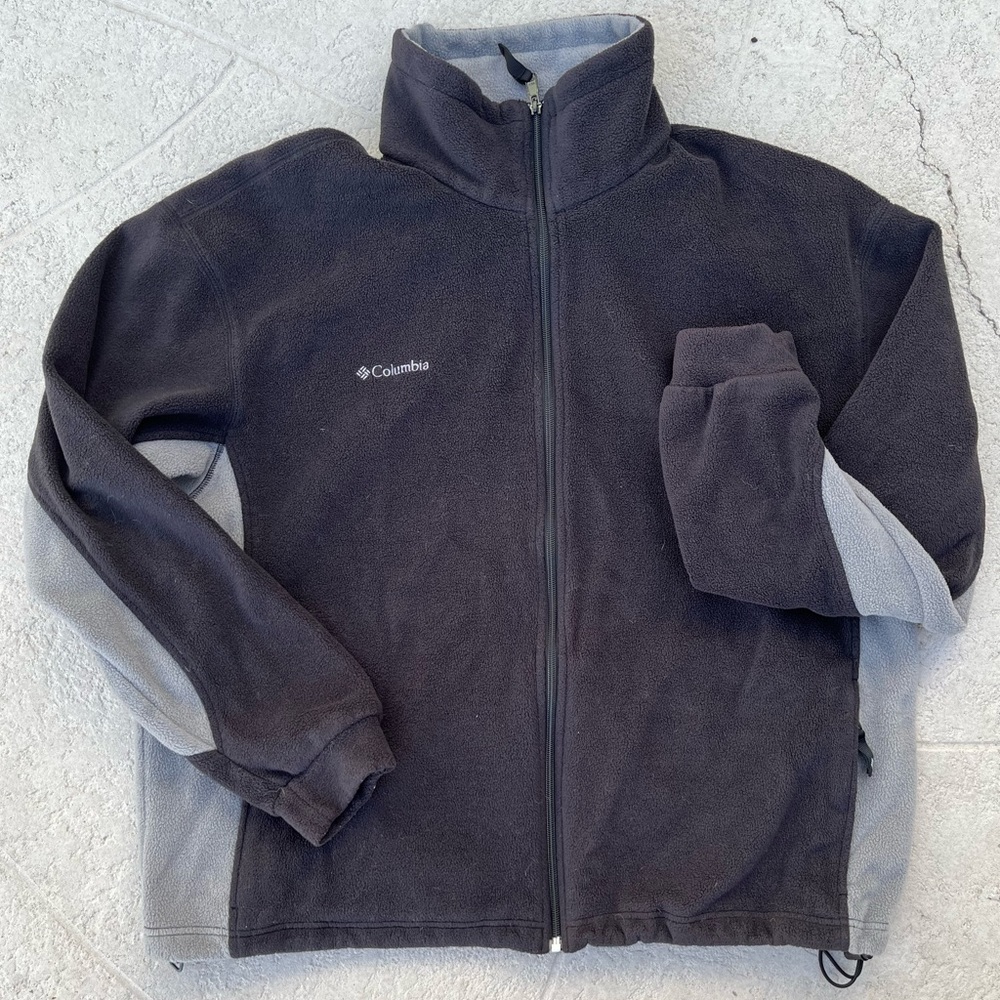 Colombia Black Fleece Zip-up Jacket Mens XXL